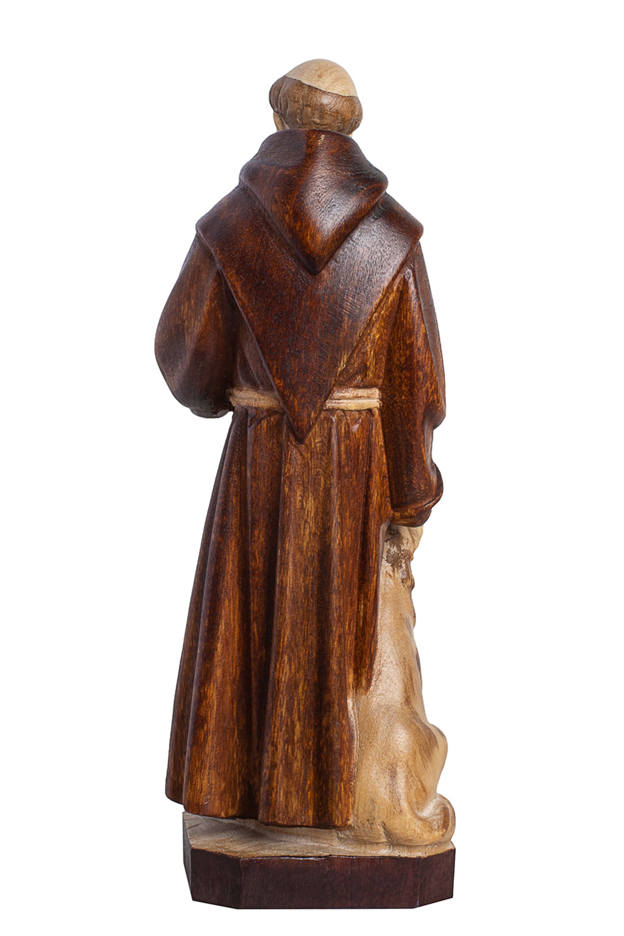 Imagem São Francisco Com Lobo 17,5 cm Marrom - agnusdei